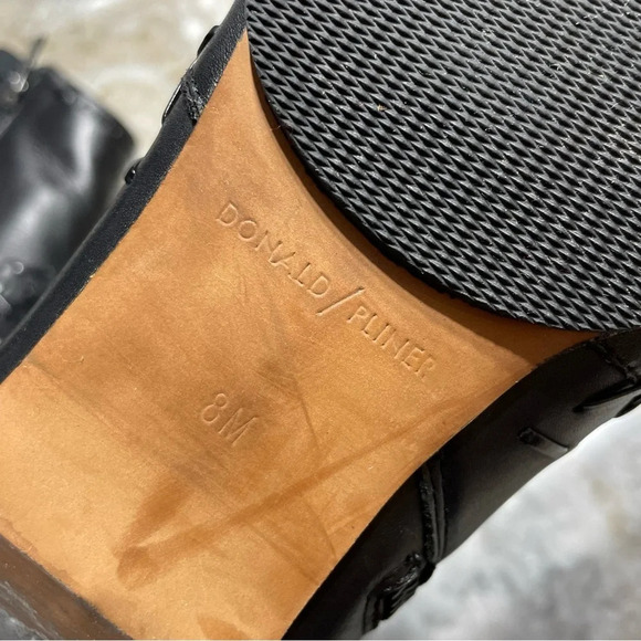 DONALD PLINER Bowery Black Leather Heel Western Style Boots Shoes Women’s 8 - Picture 10 of 11